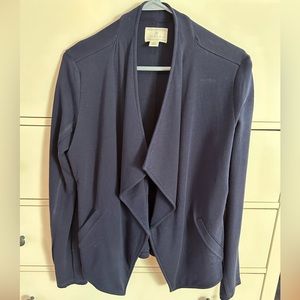 Caslon Navy Cotton Blazer Size Medium